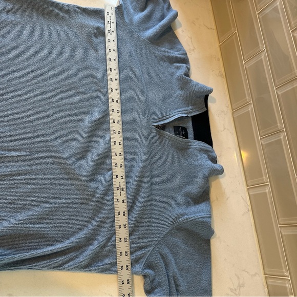 TailorByrd French Rib Quarter Zip Sweater  BLUE Size Large - Picture 9 of 11